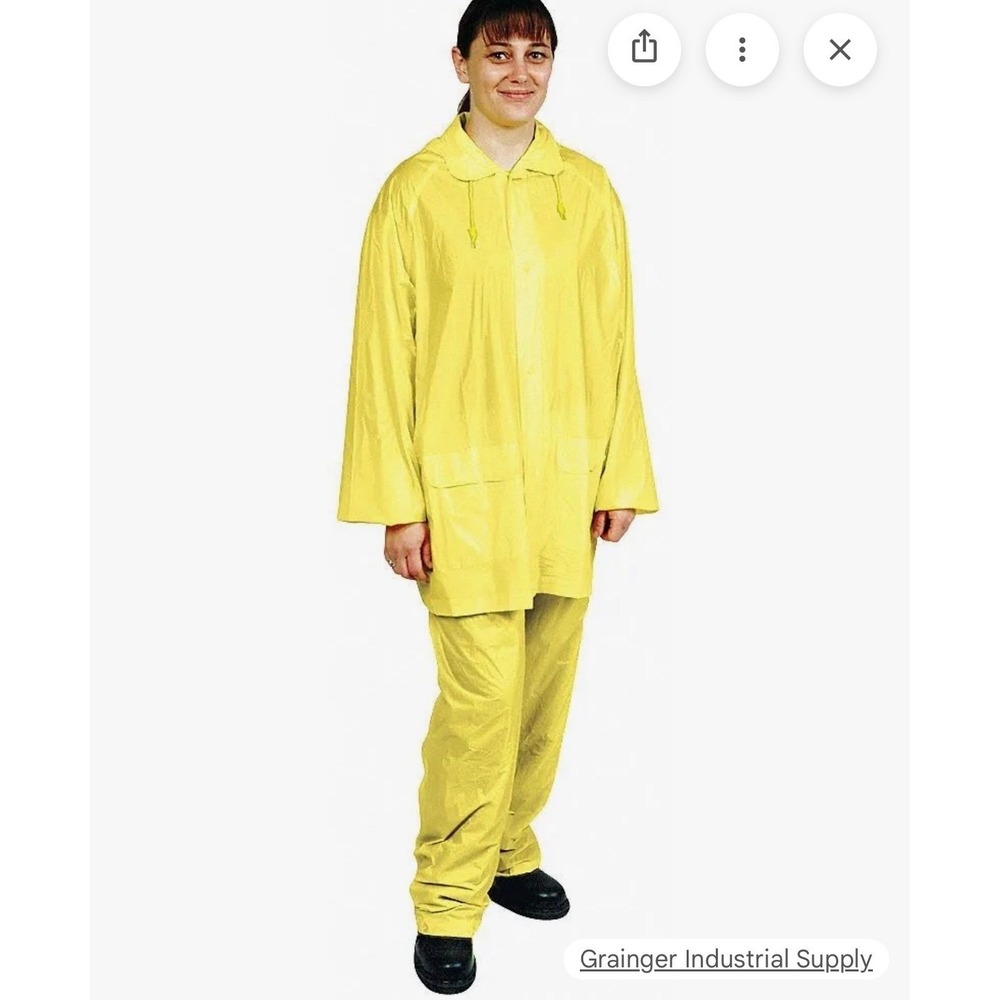 Condor 3-Piece PVC Rain Suit with Detachable Hood – Yellow – Size Medium – New